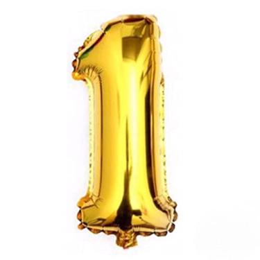 Imagem de Balão de número metalizado dourado gigante - 75 cm (CLIQUE e Escolha seu número) (1)