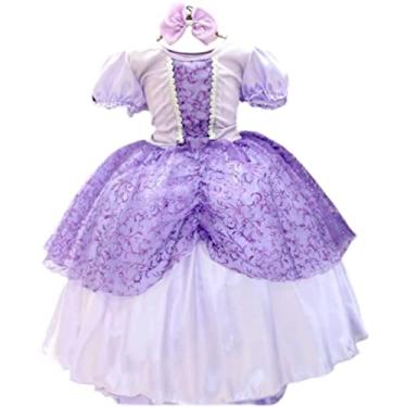 Vestido Temático infantil Princesa Sofia Festa Aniversário Super