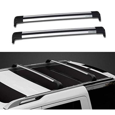 Imagem de UDP 2 peças barras transversais de alumínio barras cruzadas bagagens rack de teto barra de trilho prata serve para Land Rover Discovery 3 Discovery 4 LR3 LR4 2003-2016