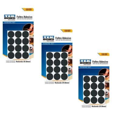 Imagem de Kit 72 Feltro Protetor Adesivo Pé Sofá Cadeira Mesa Tekbond