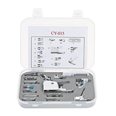 Imagem de Kiboule 15 pcs profissional máquina de costura presser pé kit conjunto compatível para máquina de costura de haste baixa (para irmão/babylock/nova casa/cantor/pfaff/janome/kenmore etc.)