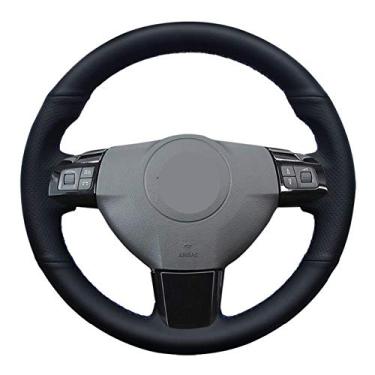 Imagem de TPHJRM Capa de volante de carro costurado à mão DIY couro artificial, apto para Opel Astra 2004-2009 Zafira 2005-2014 Signum 2005