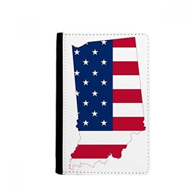 Imagem de Illinois USA Mapa Estrelas Listras Bandeira Forma Porta Passaporte Notecase Burse Carteira Carteira Carteira Cartão Bolsa, Multicolor
