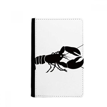 Imagem de Bolsa para cartão com ilustração preta de camarão vida marinha para passaporte Notecase Burse, Multicolorido.