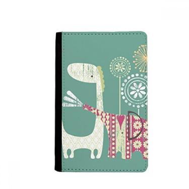 Imagem de Girafa elefante moinho de vento verde porta-passaporte Notecase Burse carteira capa porta-cartão, Multicolor