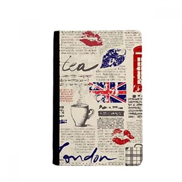 Imagem de Jornal Lábios Kiss Café Reino Unido Bandeira Marco Porta Passaporte Notecase Burse Carteira Capa Cartão Bolsa, Multicolor
