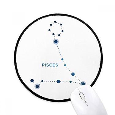 Imagem de Tapete de rato do signo de constelação de peixes para mesa de escritório tapete redondo para computador