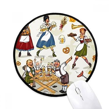 Imagem de DIYthinker Tapete de mouse alemão cultura alfandegária cultura desktop escritório tapete redondo para computador
