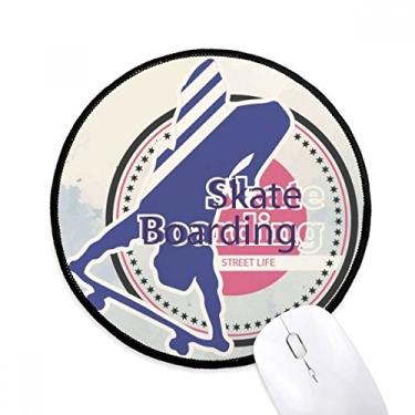 Imagem de DIYthinker Skate board esportivo ilustração aquarela mousepad desktop escritório tapete redondo para computador