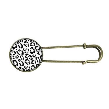 Imagem de Arte animal leopardo ilustração padrão retrô metal broche broche clipe jóias