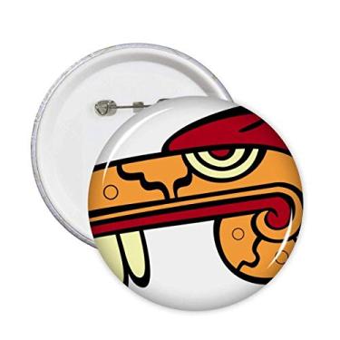 Imagem de Arte abstrata indiana desenho de cabeça de animal alfinetes de crachá botão emblema acessório decoração 5 peças