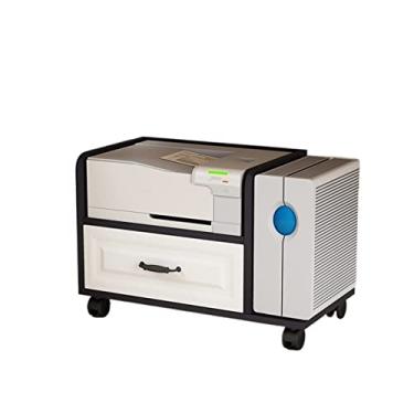 Imagem de KIZQYN Suporte de impressora Suporte de impressora Polia do chão ao teto Rack de armazenamento de classificação de três níveis Prateleira de armazenamento Rack de dados móvel com impressora de mesa de gaveta (Cor: 1)