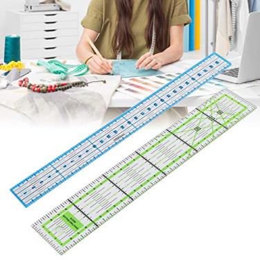 Imagem de 2pcs Acrylic Patchwork Ruler Sewing Clothes Ruler Grid Lines for Easy Precision Cutting Drawing Ruler Sewing Tool Accessory