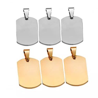 Imagem de CNBPIC 5Pcs 18Mm*30Mm Retângulo de Aço Inoxidável Pendentes Em Branco Encantos Joias