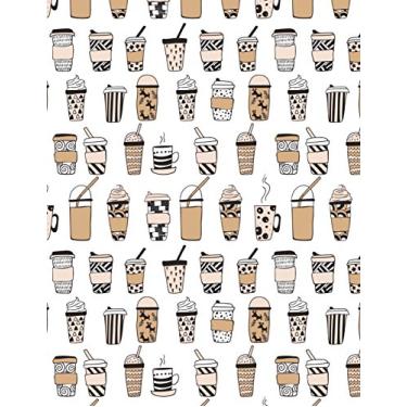 Imagem de Coffee Notebook - 5x5 Graph Paper: 200 Pages 8.5 x 11 Allover Coffee Latte Pattern School Student Teacher College Math