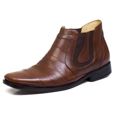 Imagem de Bota Botina Social Masculino Bico Fino Conforto Top Franca Shoes Cafe