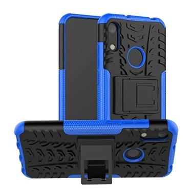 Imagem de YUNCHAO Caixa de telefone Textura do pneu TPU+Caixa de telefone à prova de choque PC para Huawei Honor 8a / y6 2019, com titular capa para celular