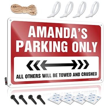 Imagem de CakJuice Placa de lata de café Amanda'S Parking Only Placa de lata Zona de Lata Placa de Lata Zona de Piscina (Tamanho: 30X40cm)