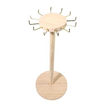 Imagem de 12 Ganchos Suporte para Multifuncional com Base Organizadora Enfeites de Madeira para de Varejo de de Mesa, Leve