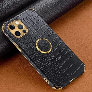 Imagem de Capa de celular de couro de crocodilo de luxo para iPhone 14 para iPhone 14 Pro Plus 12 Mini 13 11 Pro Max, 01, com anel, para iPhone 12 Mini