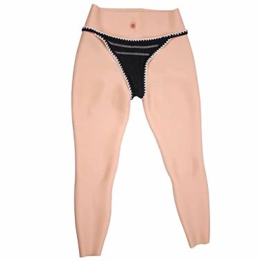 Imagem de ZWSMS Calcinha vagina de silicone completo modelador de bumbum calcinha transgênero calcinha escondida roupa íntima para crossdresser, marrom, básico