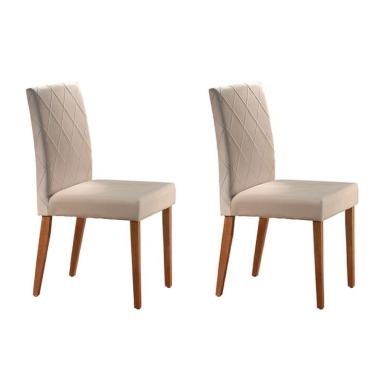 Imagem de Conjunto com 2 Cadeiras de Jantar Tália I Creme