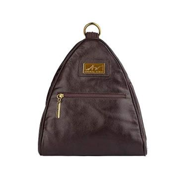 Imagem de Mochila saco de couro com alça em zíper Malu - Café