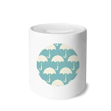 Imagem de DIYthinker Guarda-chuva branco, estampa meteorológica, caixa de dinheiro para economia de dinheiro, caixa de cerâmica para crianças e adultos