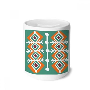 Imagem de DIYthinker Caixa de moedas de cerâmica com estampa verde Totems do México Civilização Antiga Porta-moedas Presente de cofrinho