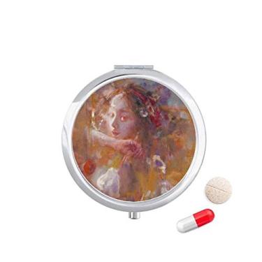 Imagem de Caixa de comprimidos para pintura a óleo XJJ Orange Caixa de armazenamento de medicamentos Dispensador de recipiente