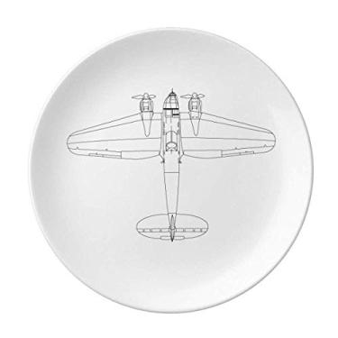 Imagem de Prato de arma de linha aeronáutica decorativo de porcelana Salver louças de jantar