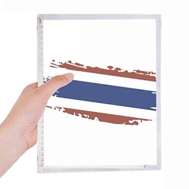 Imagem de Caderno de ilustração de arte com bandeira tailandesa de Bangkok da Tailândia, diário de folhas soltas recarregável, papelaria