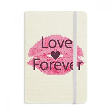 Imagem de Caderno de Diário Clássico com Capa Rígida para Dia dos Namorados Rosa Love Forever