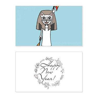 Imagem de Bandeira de árbitro Offside Cat Mummy árbitro Ano Novo Cartão de felicitações Bless Message Present