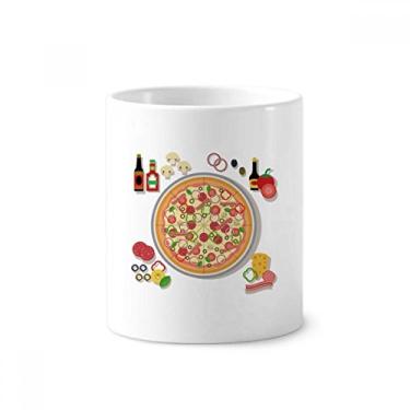 Imagem de Porta-canetas com suporte de cerâmica sortidas Pizza Italy Tomate Foods