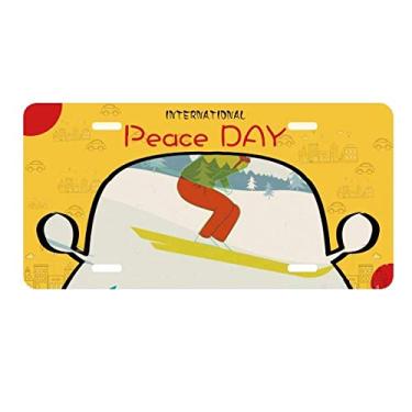 Imagem de DIYthinker Placa de esqui esqui para esportes de inverno ilustração placa placa de carro decoração dia da paz
