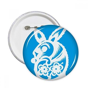 Imagem de Ano dos coelhos animal do zodíaco da China, broches, emblema, decoração de roupas, 5 peças, presente