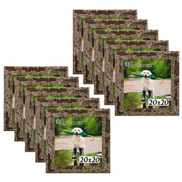 Imagem de Kit 10 Porta Retrado Molduras 20x20 Marrom