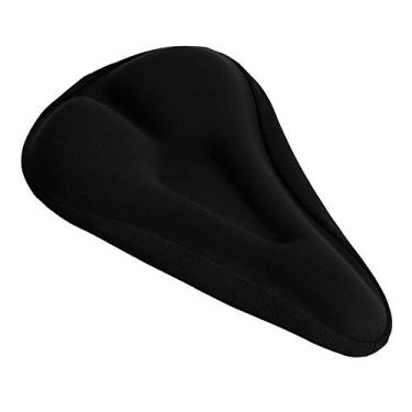 Imagem de Fockety Capa de assento de bicicleta em gel, almofada de assento de bicicleta em gel de sílica, durável, leve, preta para bicicletas estacionárias, amantes de ciclismo, ciclismo (ranhura reta triangular)