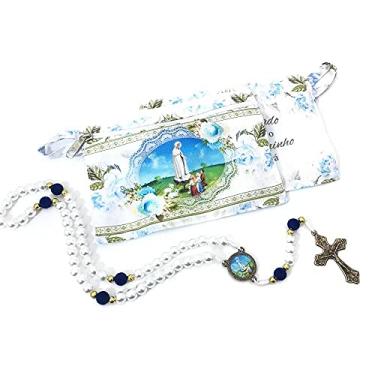 Imagem de Terço Nossa Senhora De Fátima Floral Na Bolsinha Com Ziper