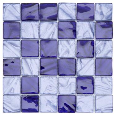 Imagem de Pastilha de Vidro Jansuí Glass Mosaic 30cmx30cm Placas Roxo