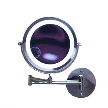 Imagem de Espelho de maquiagem, espelhos de vaidade de banheiro Espelhos de mesa espelho de maquiagem montado na parede, espelho de parede LED espelho de parede espelho de parede de banheiro ampliação de 10x (reverso 10 vezes) Feito na China