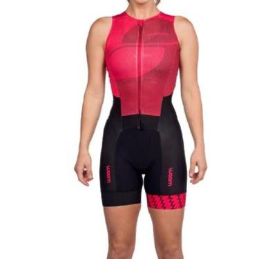 Imagem de Macaquinho Triathlon Woom 140 Shape Cavado Rosa Fem