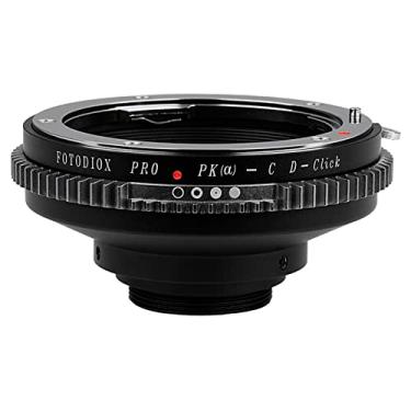 Imagem de Adaptador de lente Fotodiox Pro - Compatível com lentes Pentax K Auto Focus Mount (PK AF) para câmeras C-Mount (1" Screw Mount) e câmeras de CFTV com seletor de controle de abertura sem cliques integrado