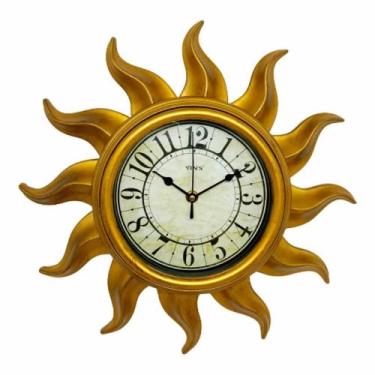 Imagem de Relógio De Parede Sol Decorativo Yin's 38X5cm Em Plástico Zjgylp17- 90
