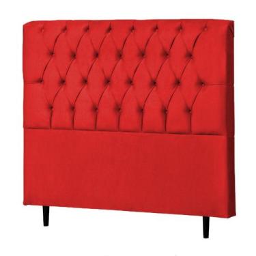 Imagem de Cabeceira Casal Veneza 140cm Para Cama Box Suede Vermelho - Ds Estofad