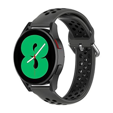 Imagem de Hoopyeecase Esporte pulseira de relógio para Samsung Galaxy Watch 4 40mm/44mm pulseira, Galaxy Watch 3 41mm /Galaxy Watch 4 Classic 42mm/46mm, 20mm Suave Silicone Substituição pulseira de relógio