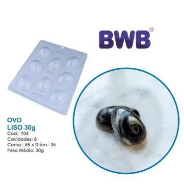Imagem de Forma de ovo de pascoa liso 30g bwb simples 704 Tradicional Chocolate