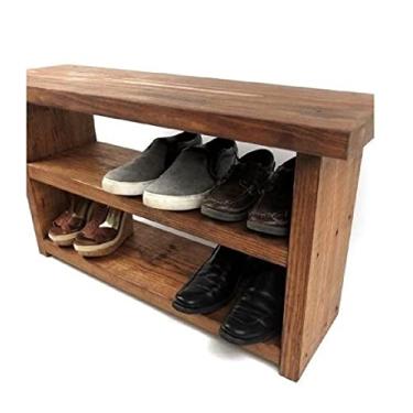 Imagem de Sapateira e Banco e Porta Calçados em Madeira Maciça 65cm Loja do Pinho