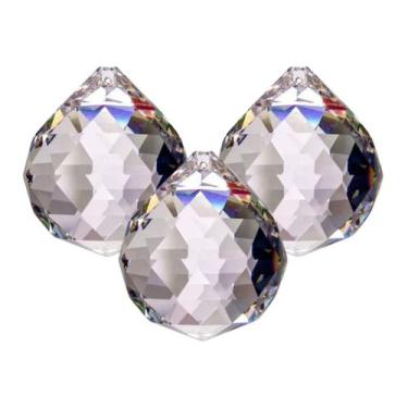 Imagem de Esfera Cristal Asfour 40mm 4cm 2Pçs Multifacetada Feng Shui 170G - Mac